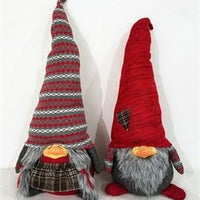 Red and Gray Holiday Plaid Girl Gnome