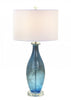 Set of 2 Shades of Blue Bubble Glass Table Lamps