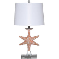 Set of 2 Orange Coastal Starfish Table Lamps