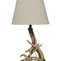 Set of 2 Brown Deer Antler Table Lamps