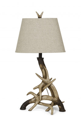 Set of 2 Brown Deer Antler Table Lamps