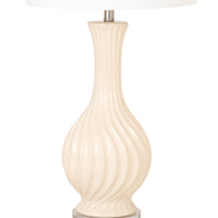 Set of 2 Beige Curved Ceramic Table Lamps