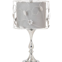 Set of 2 Silver Floral Metal Table Lamps