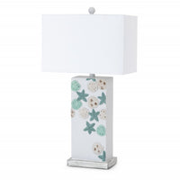 Set of 2 Blue and White Starfish Table Lamps
