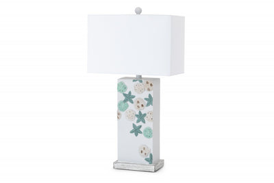 Set of 2 Blue and White Starfish Table Lamps