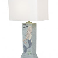 Set of 2 Ocean Blue Mermaid Table Lamps
