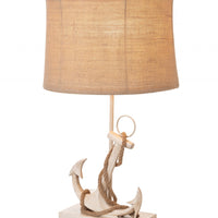 Set of 2 Tan and White Anchor Table Lamps