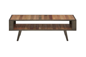 47" Rustic Brown Recycled Wood Open Shelf Coffee Table