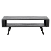 47" Black Manufactured Wood And Iron Rectangular Open Coffee Table