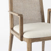 Light Natural and Cream Uholstery and Cane Dining Armchair