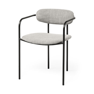 Set of 2 Black and Heathered Gray Dining Chairs