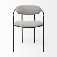 Set of 2 Black and Heathered Gray Dining Chairs
