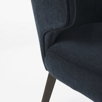 Dark Navy and Black Mid Century Wingback Dining Chair