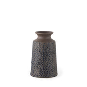 7" Brown and Blue Tribal Ceramic Vase