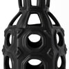 9" Black Pierced Pattern Ceramic Vase