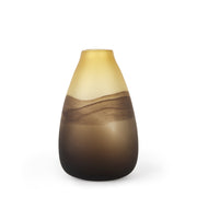 11" Brown and Beige Smoky Sand Dunes Glass Vase