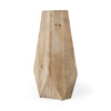 19" Natural Stain Geometric Wooden Vase
