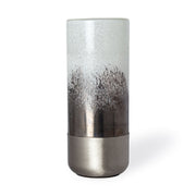 13" Brushed Silver Glass Vase