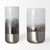 12" Brushed Silver Glass Vase
