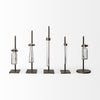 Set of Five Test Tube Vases with Metal Bases