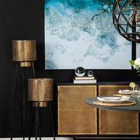 Gold Textured Tripod Floor Lamp