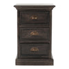 Black Wash Three Drawer Nightstand