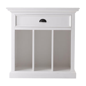 Classic White Large Nightstand With Dividers