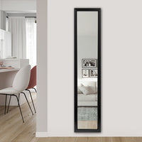 55.1in. x 11.8in. Modern Plastic Frame Black Rectangular Leaning Wall-mounted Mirror Bedroom Bathroom Mirror