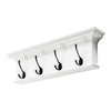 Classic White Four Hook Hanging Coat Rack