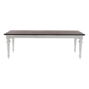 White and Dark Brown Rustic Modern Farmhouse 94" Dining Table