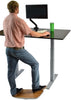 Bamboo and Silver Active Standing Desk Balance Board