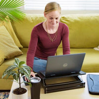 Black Compact Folding Laptop Desk or Laptop Stand with Mousepad