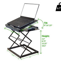 Black Compact Folding Laptop Desk or Laptop Stand with Mousepad