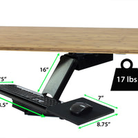 Black Ergonomic Under Desk Pull Out Keyboard Sit or Stand Tray