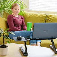 Black Folding Laptop Desk or Laptop Stand with Mousepad