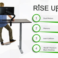 Premier Black Dual Motor Electric Office Adjustable Standing Desk