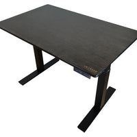 Black on Black Bamboo Dual Motor Electric Office Adjustable Computer Desk