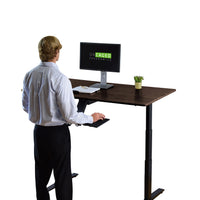 Black on Black Bamboo Dual Motor Electric Office Adjustable Computer Desk