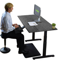 Black on Black Bamboo Dual Motor Electric Office Adjustable Computer Desk