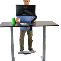 Gray Bamboo Dual Motor Electric Office Adjustable Computer Desk