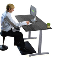 Gray Bamboo Dual Motor Electric Office Adjustable Computer Desk