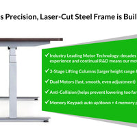 Gray and Natural Bamboo 52" Dual Motor Electric Office Adjustable Computer Desk