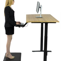 Black and Natural Bamboo 45" Dual Motor Electric Office Adjustable Computer Desk