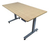 Gray and Natural Bamboo 45" Dual Motor Electric Office Adjustable Computer Desk