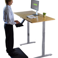 Gray and Natural Bamboo 45" Dual Motor Electric Office Adjustable Computer Desk