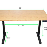 Black and Natural Bamboo 52" Dual Motor Electric Office Adjustable Computer Desk