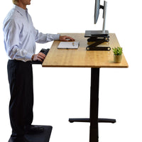 Black and Natural Bamboo 52" Dual Motor Electric Office Adjustable Computer Desk