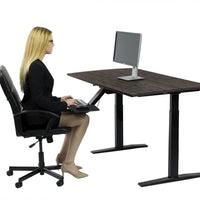 Black on Black 45" Bamboo Dual Motor Electric Office Adjustable Computer Desk