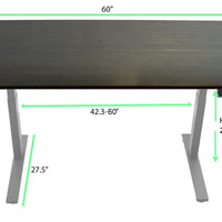 Gray and Black 45" Bamboo Dual Motor Electric Office Adjustable Computer Desk