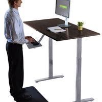 Gray and Black 45" Bamboo Dual Motor Electric Office Adjustable Computer Desk